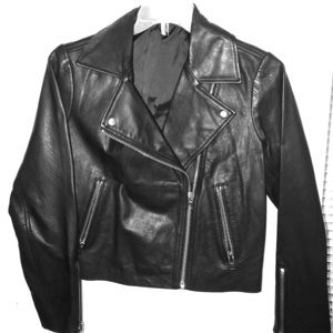 Topshop Real Leather Moto Jacket